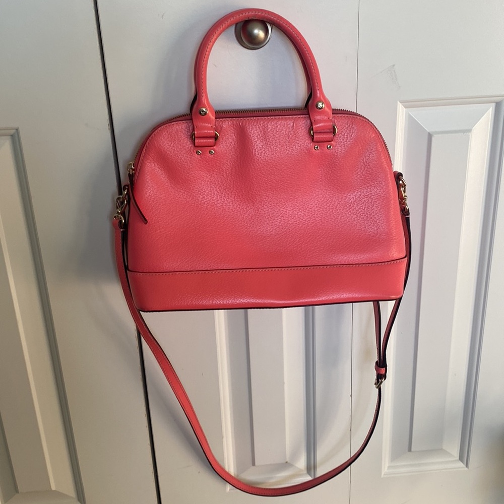 Kate Spade Beautiful Pink Satchel Handbag With Crossbody Strap With Handles - Picture 6 of 14